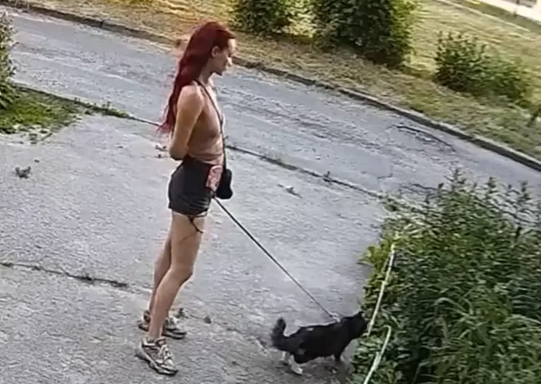 Вышла с котиком погулять