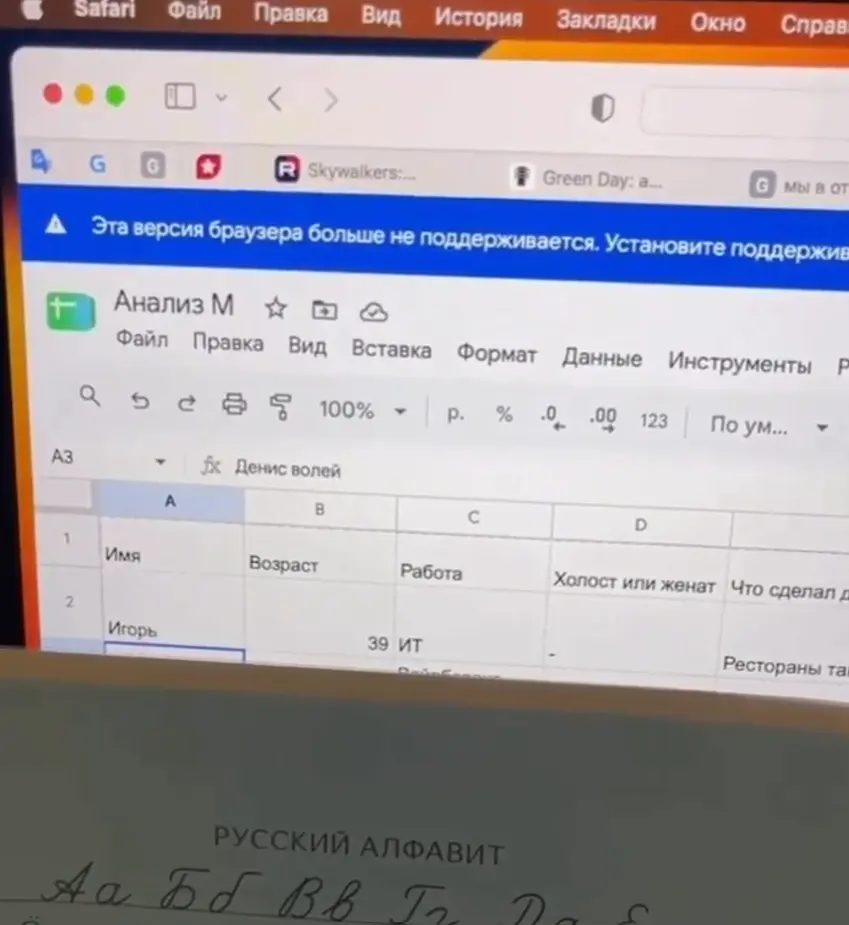 Девушка завела таблицу с рейтингом своих ухажёров, чтобы было проще выбирать партнёра